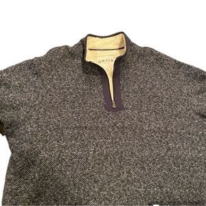 Orvis Blue 1:4 Zip Pullover Sweater Sherpa Lined Size XXL